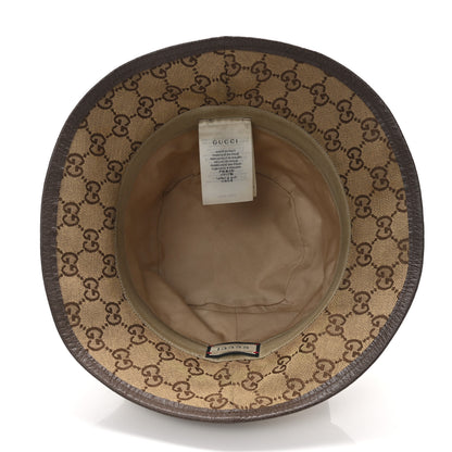 Gucci Monogram Textured Dollar Calfskin GG Jago Bucket Hat XL Cacao Beige 7 of 9