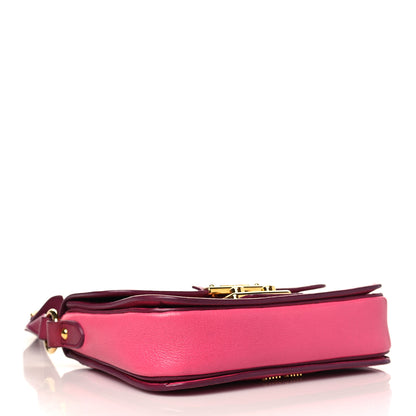 Miu Miu Vitello Phenix Madras Shoulder Bag Peonia Ametista 3 of 6