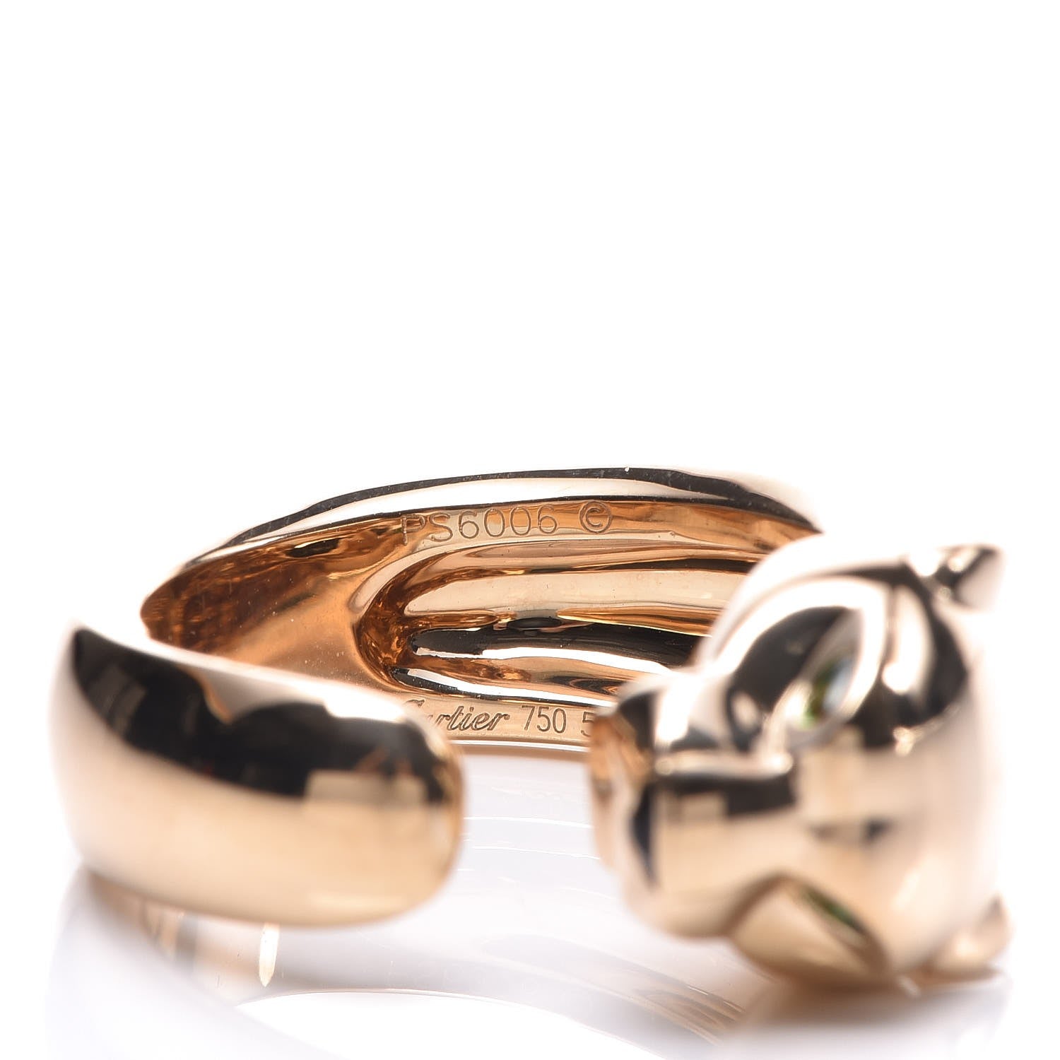 Cartier 18K Yellow Gold Tsavorite Onyx Panthère De Band Ring 53 6.25 5 of 6