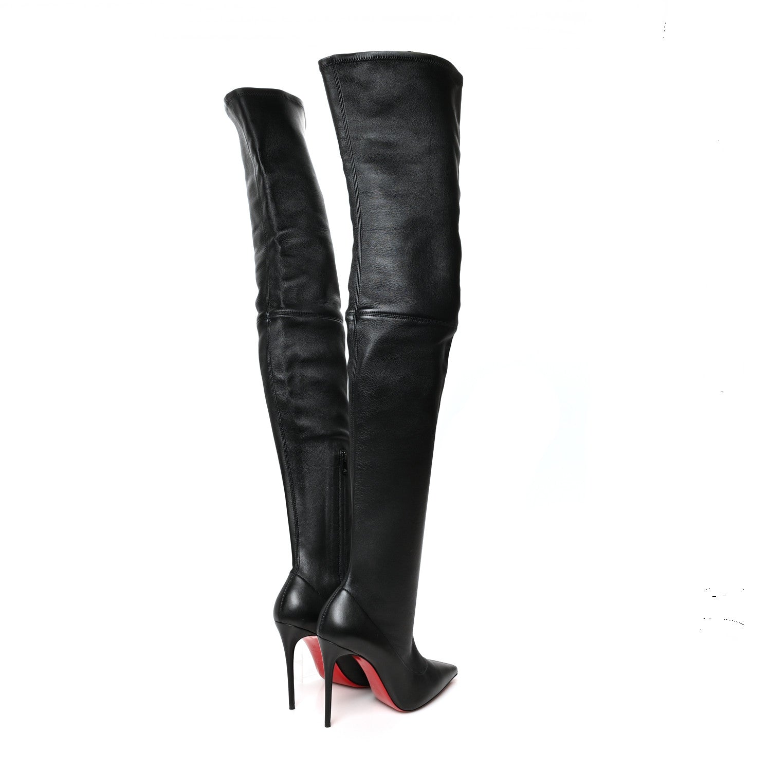 Christian Louboutin Calfskin Kate 100 Over the Knee Boots 37 Black 4 of 7