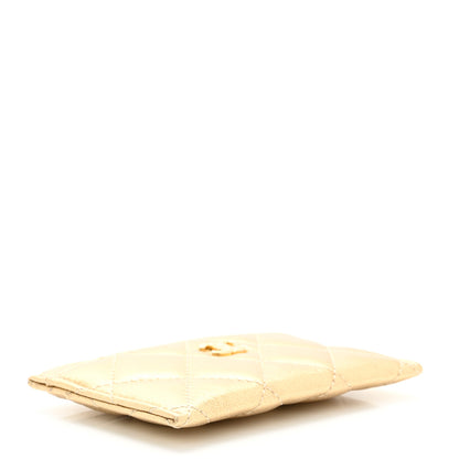 Chanel Metallic Lambskin Quilted CC Card Holder Gold 4 of 9