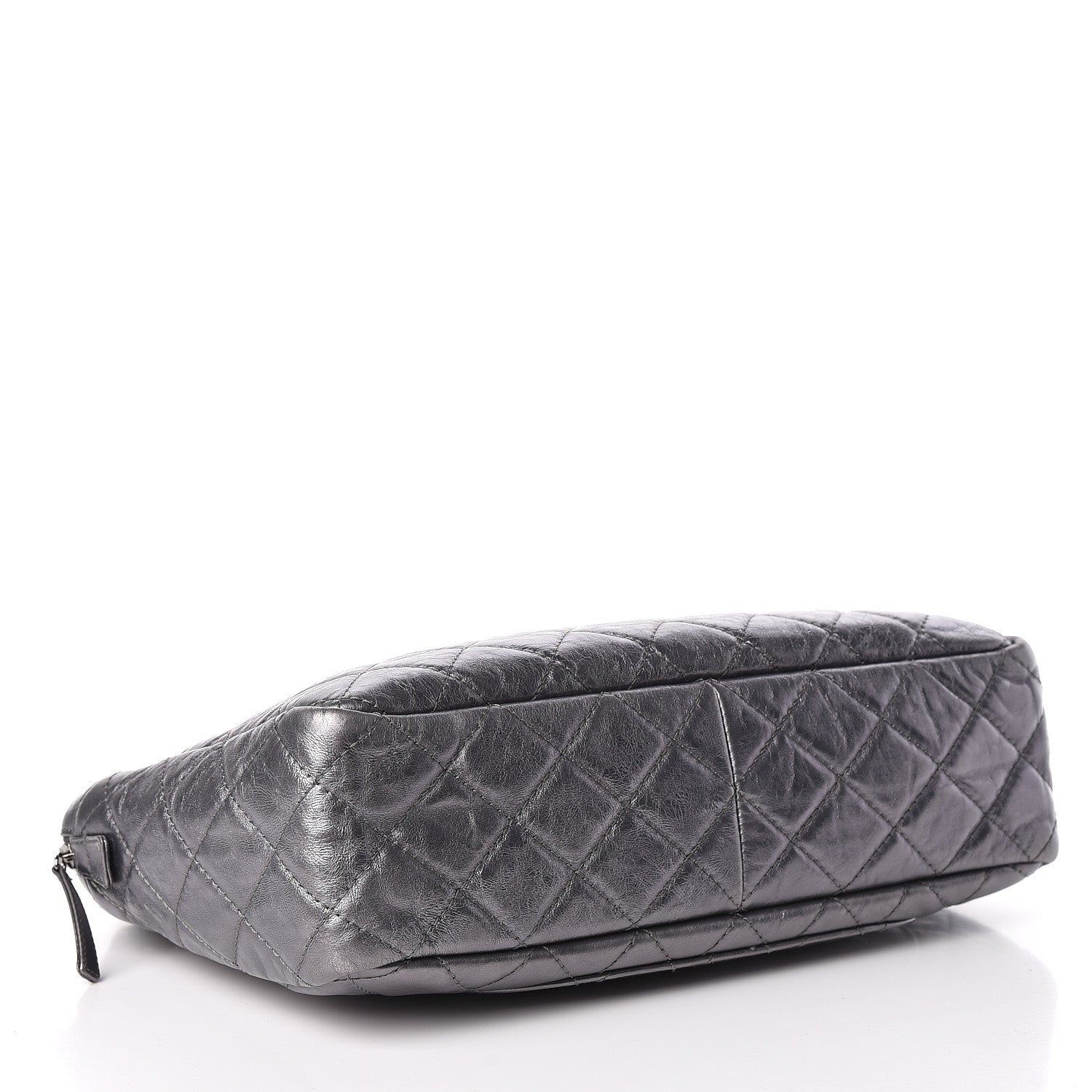 Chanel Metallic Aged Calfskin Quilted Large Reissue Camera Case Silver 4 of 10