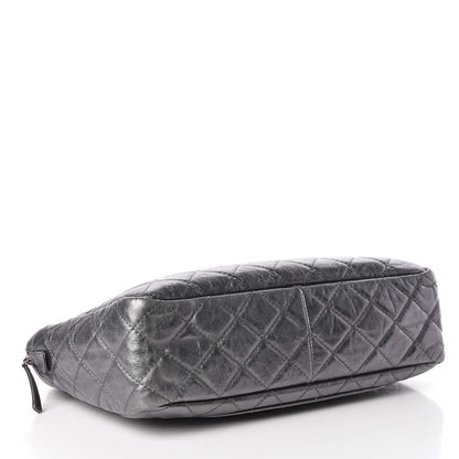 Chanel Metallic Aged Calfskin Quilted Large Reissue Camera Case Silver 4 of 10