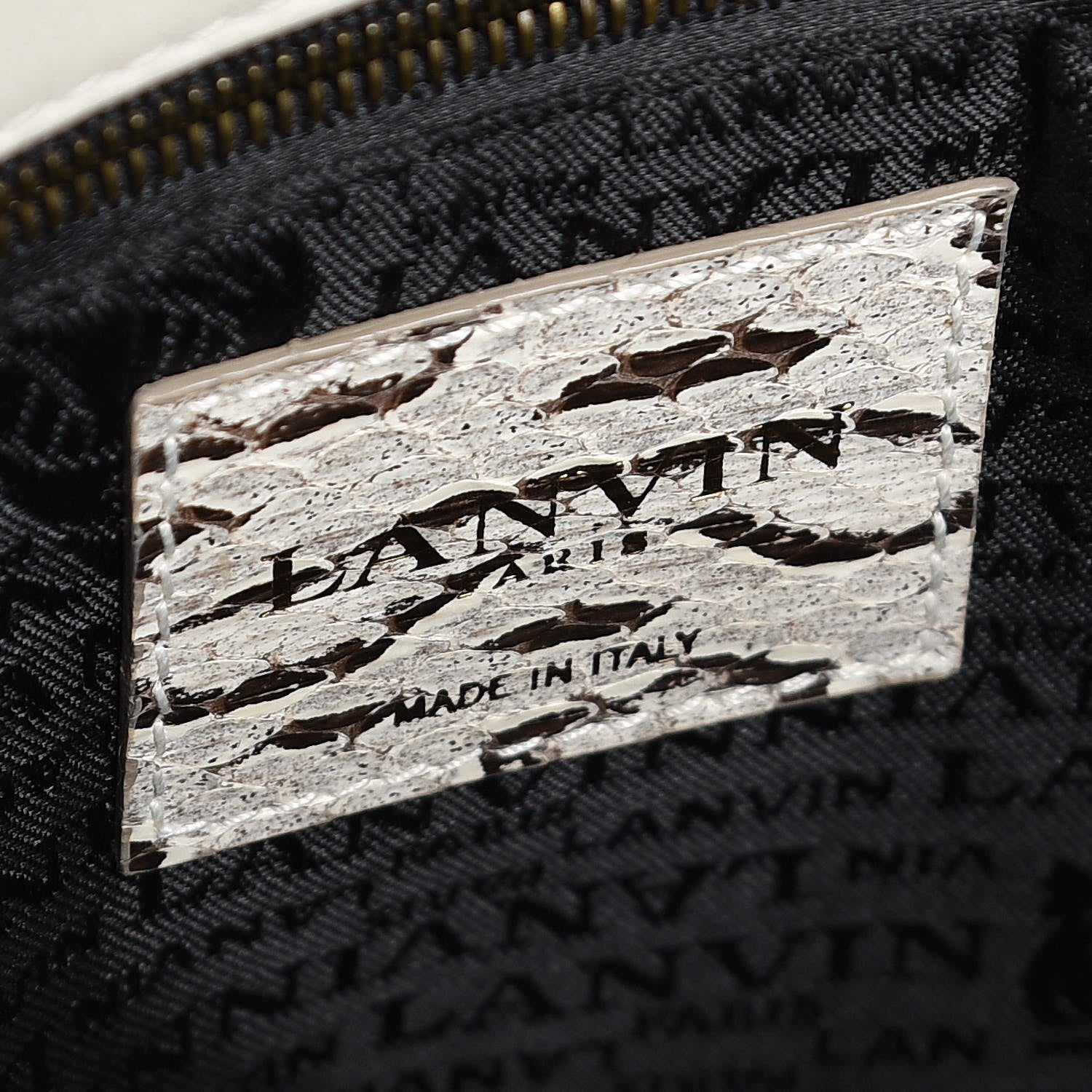 Lanvin Snakeskin Medium Happy Shoulder Bag White 6 of 6
