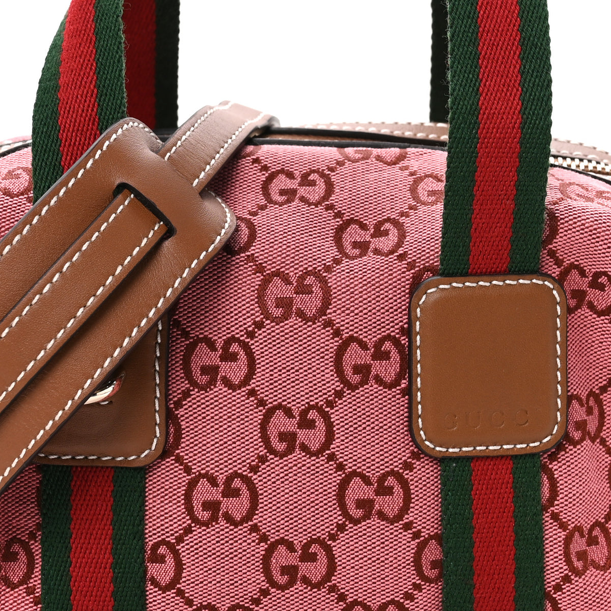 Gucci GG Supreme Web Mini GG Top Handle Bag Pink Beige 8 of 10