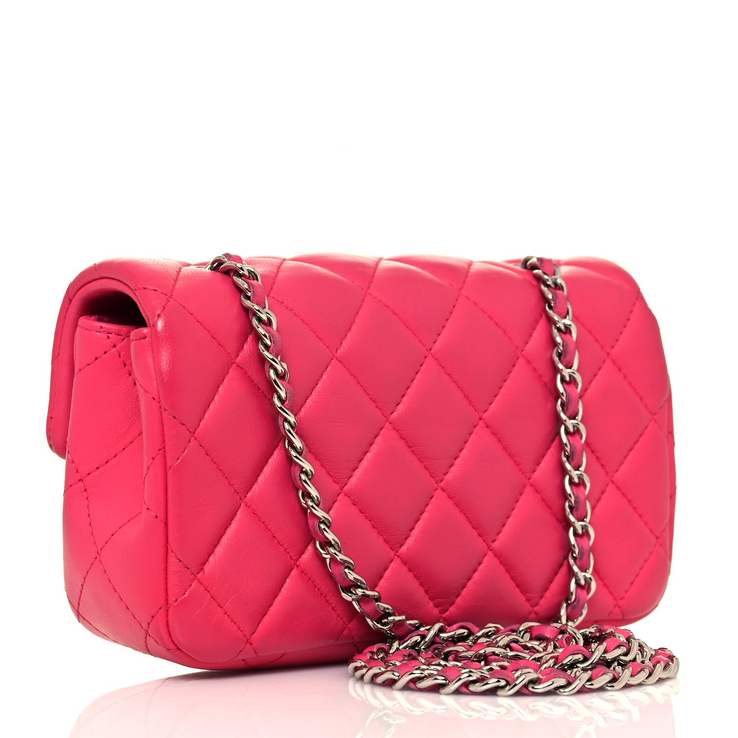 Chanel Lambskin Quilted Extra Mini Rectangular Flap Pink 3 of 18