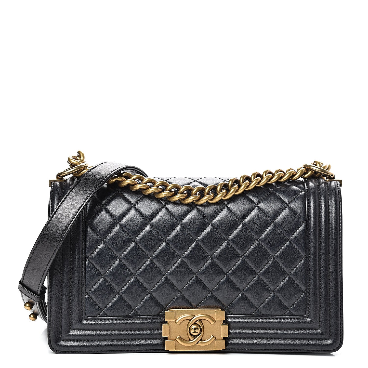 Chanel Lambskin Quilted Medium Boy Flap Black 1 of 14
