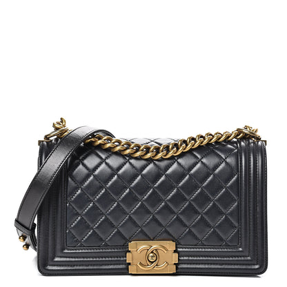 Chanel Lambskin Quilted Medium Boy Flap Black 1 of 14