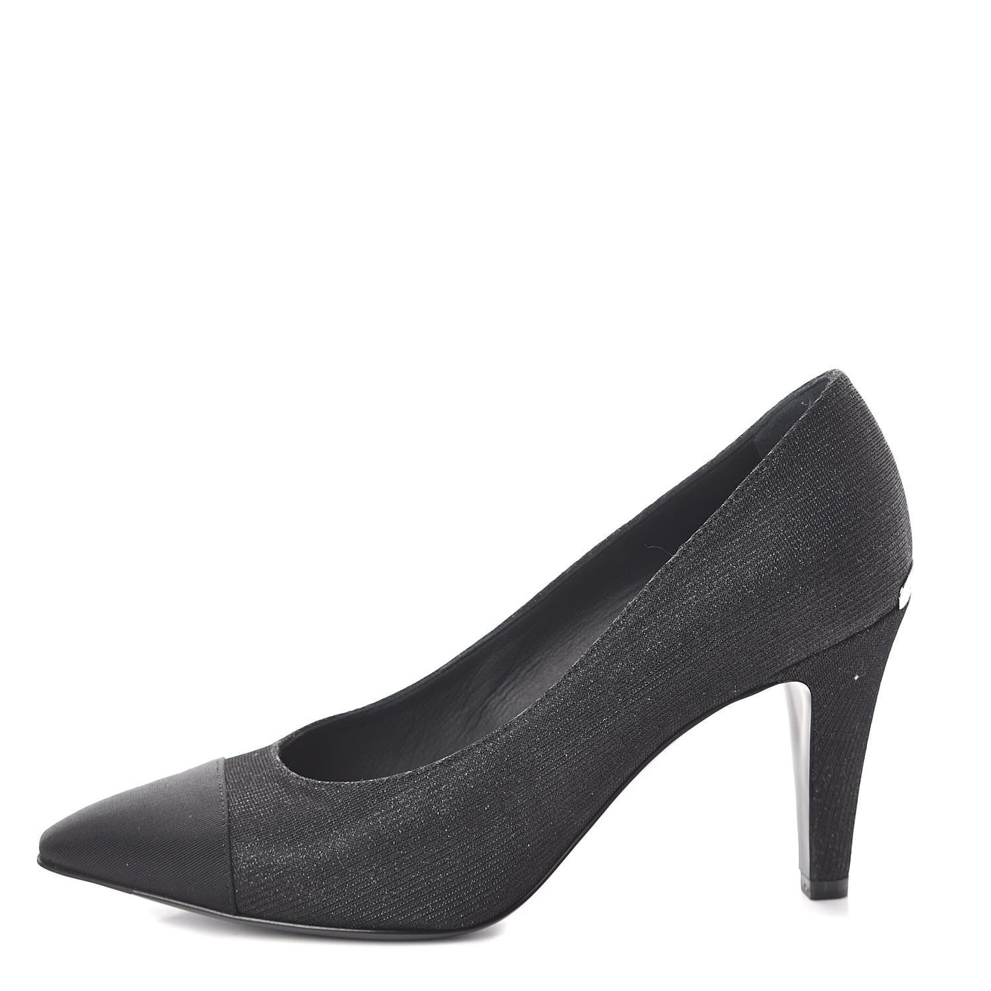 Fantasy Fabric Grosgrain Cap Toe Pumps 37.5 Black