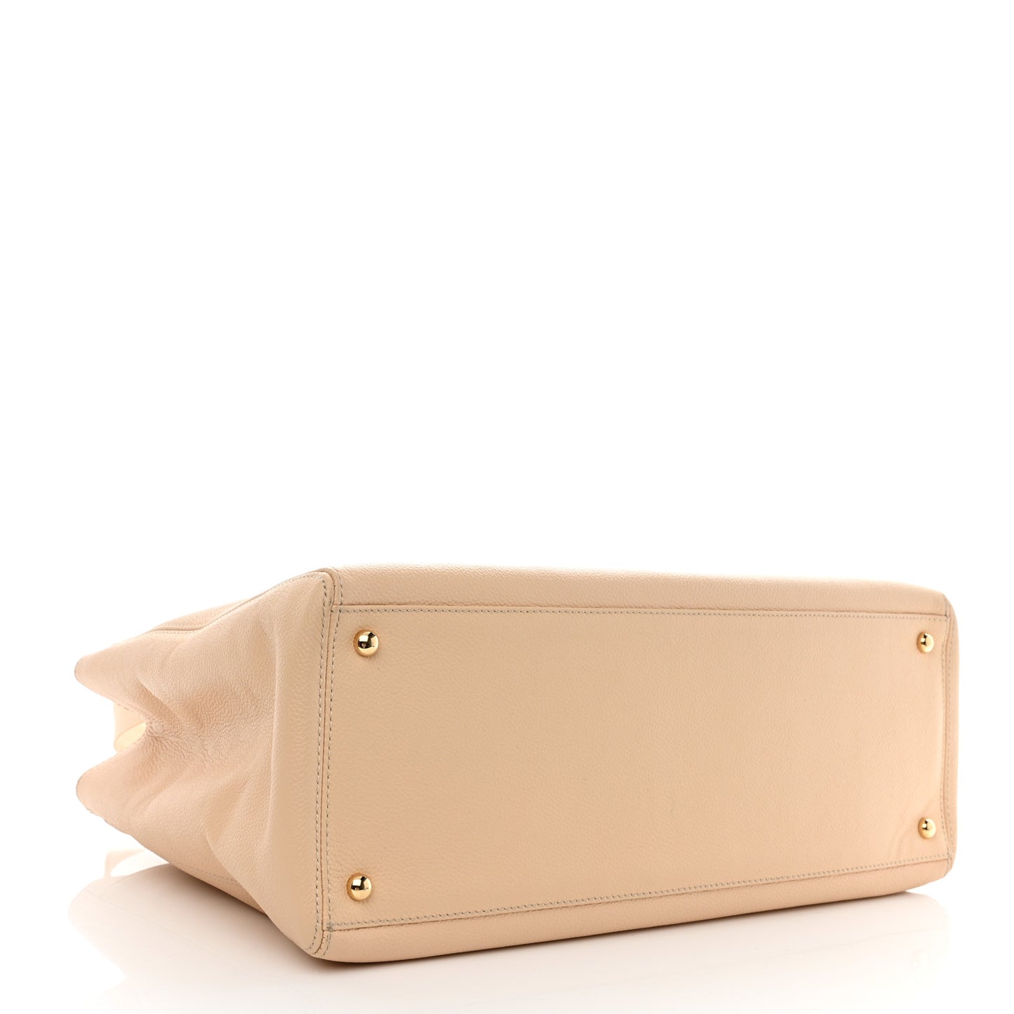 Calfskin Cerf Executive Shopper Tote Beige