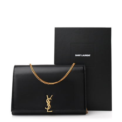 Saint Laurent Glossy Calfskin Monogram Chain Wallet Black 13 of 13