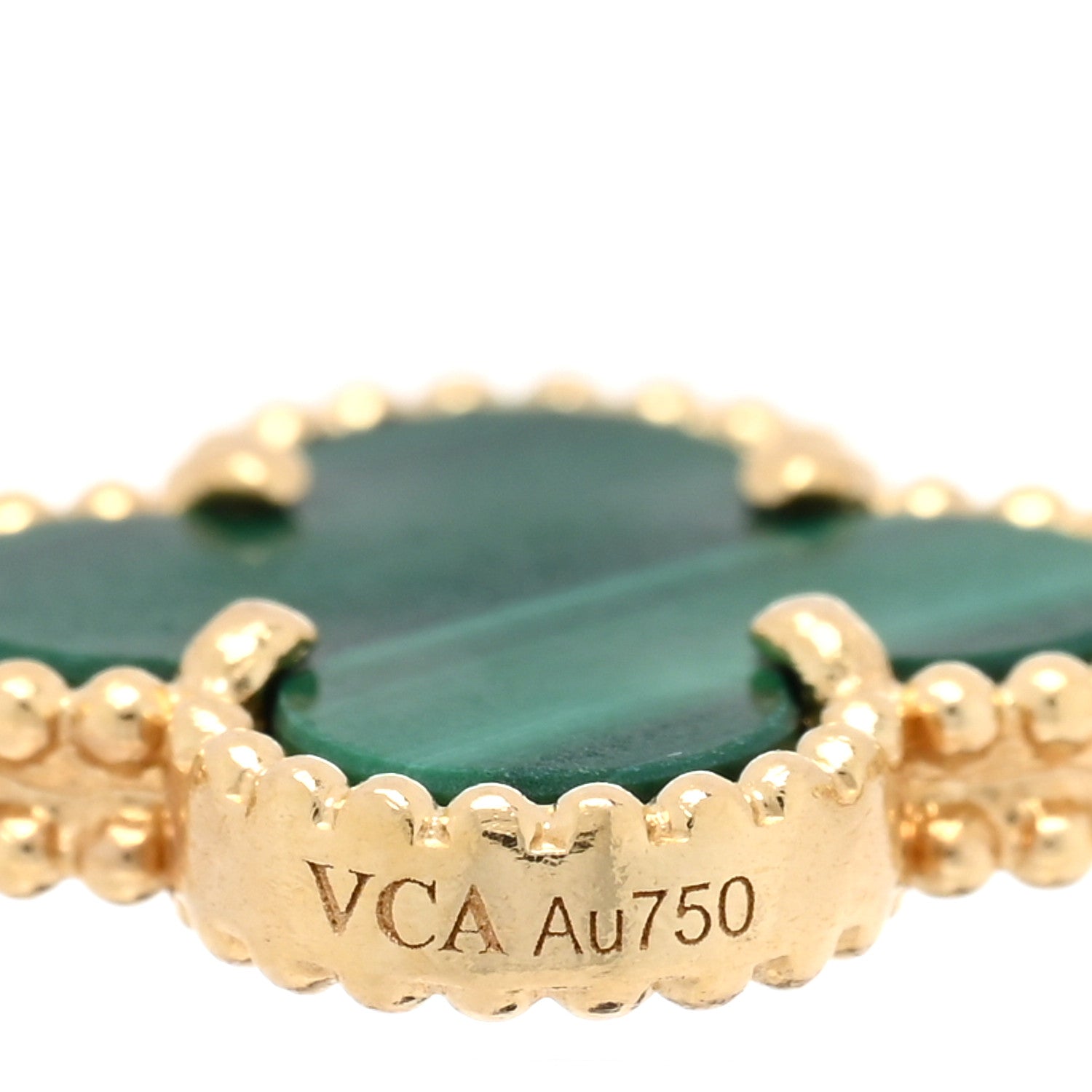 Van Cleef & Arpels 18K Yellow Gold Diamond Malachite 5 Motifs Vintage Alhambra Bracelet 4 of 4