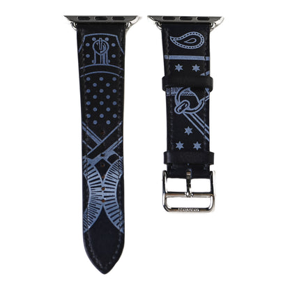 Hermes Barenia Eperon D'Or 38mm Apple Watch Single Tour Band Marine 1 of 5