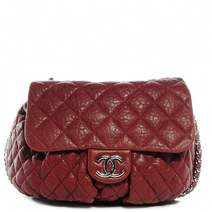 Chanel Washed Lambskin Chain Around Large Messenger Bag Burgundy 1 of 8