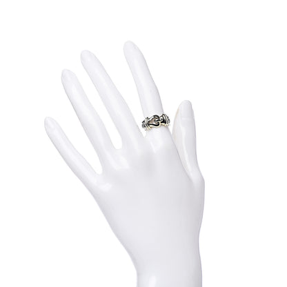 David Yurman Sterling Silver 14K Yellow Gold Cable Hook Band Ring 51 5.75 2 of 6
