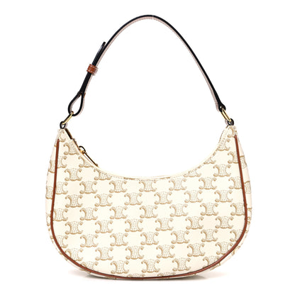 Celine Canvas Calfskin Ava Triomphe Shoulder Bag White 1 of 11