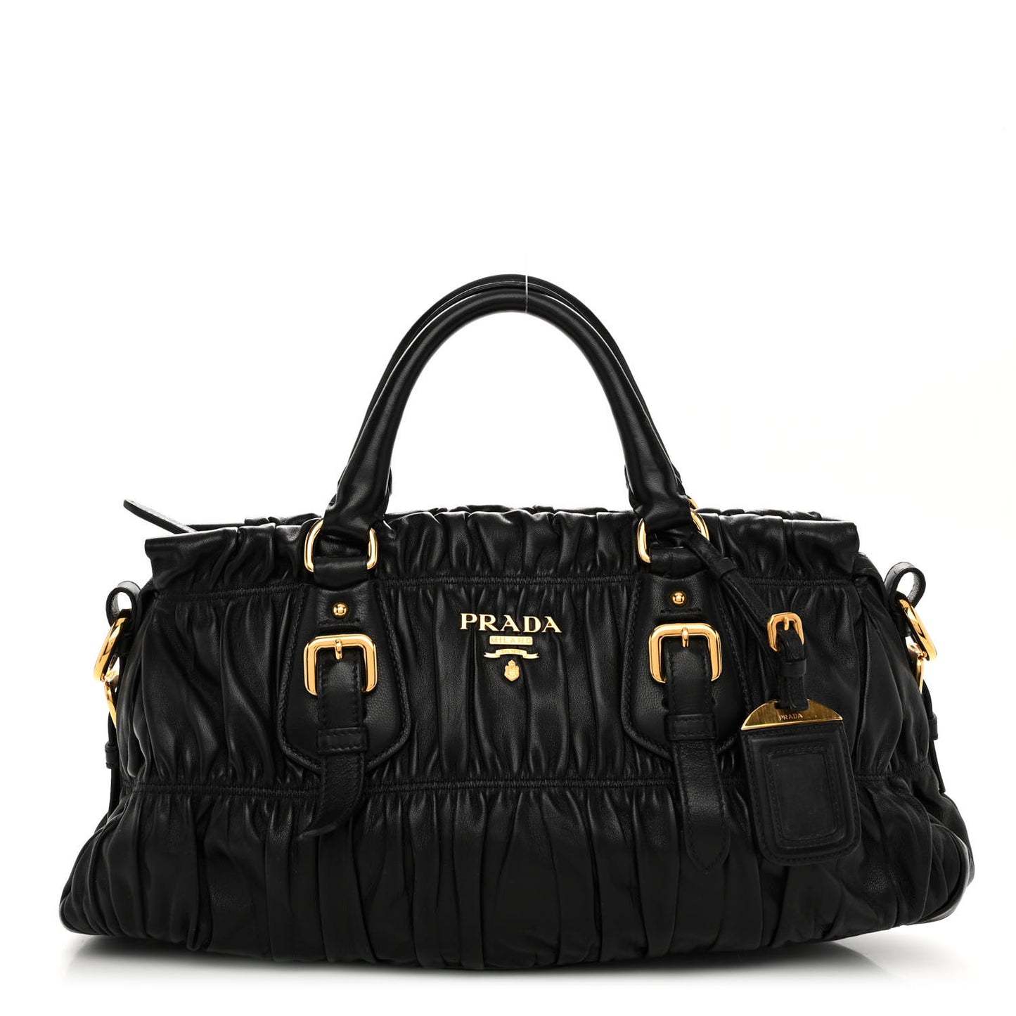 Nappa Gaufre Shopping Satchel Black