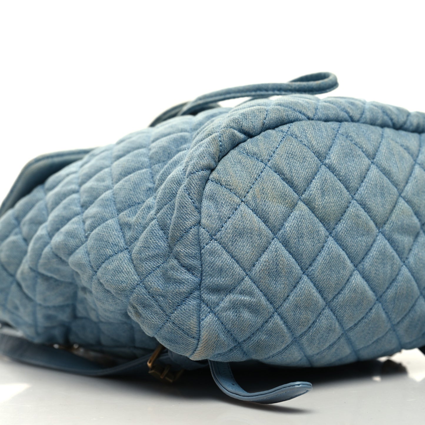 Washed Denim Quilted Small Urban Spirit Backpack Light Blue