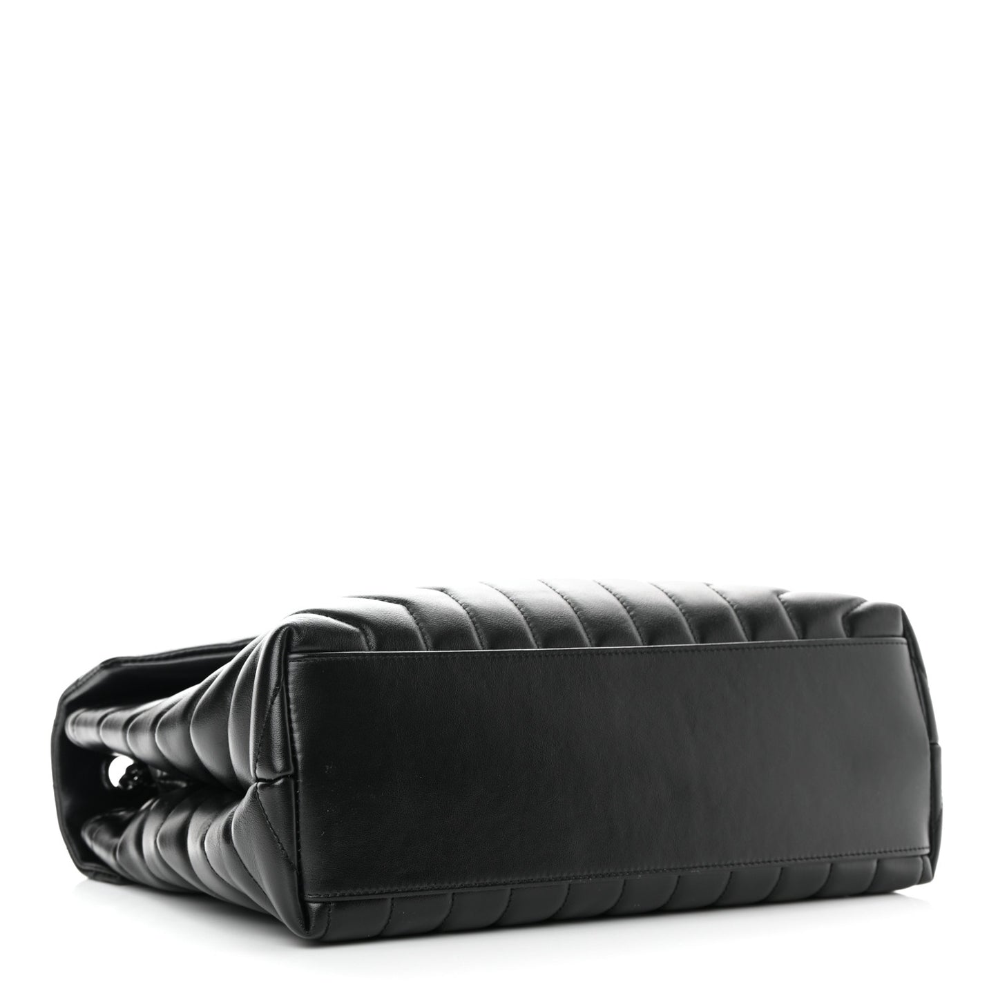 Calfskin Y Quilted Monogram Monochrome Medium Loulou Chain Satchel Black
