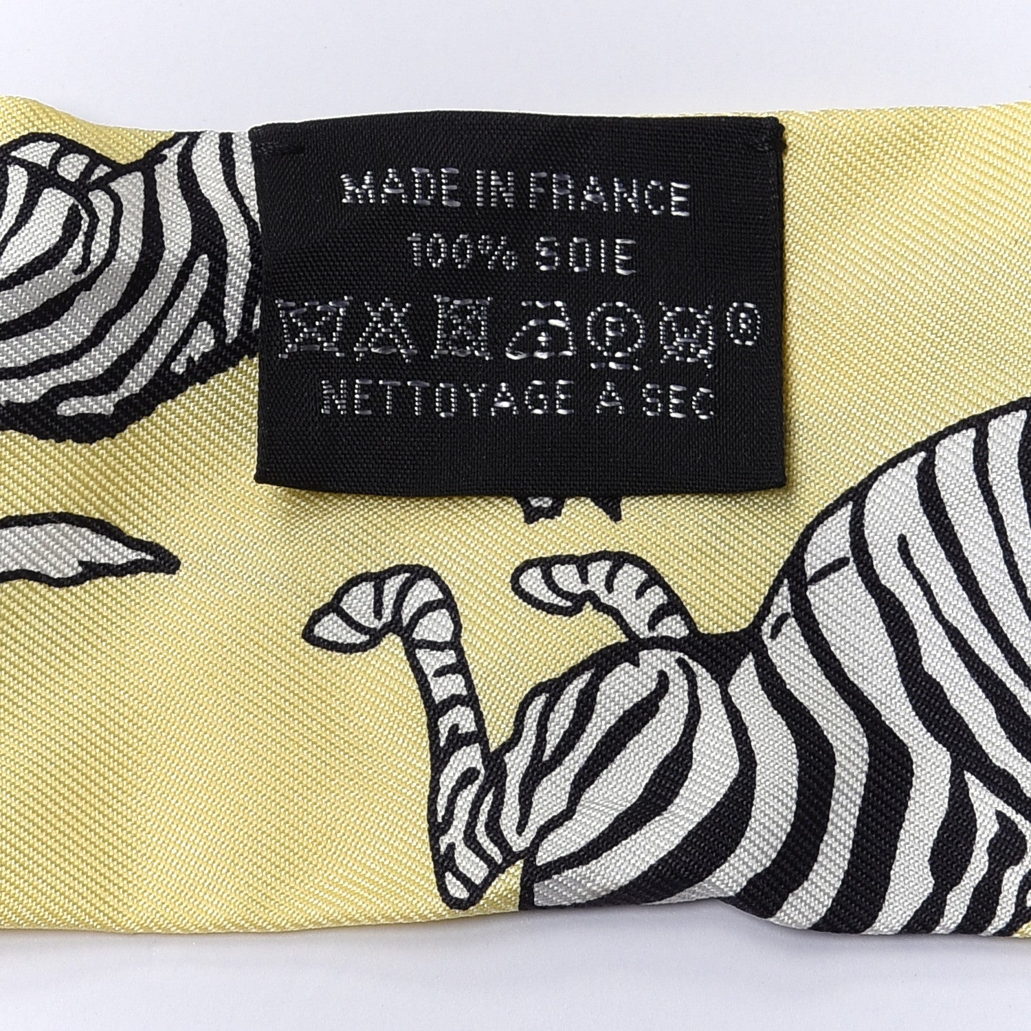 Hermes Silk Les Zebres Twilly Jaune Soufre Black 4 of 4