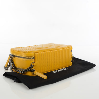 Chanel Glazed Calfskin Quilted Large Coco Boy Camera Bag Yellow 6 of 13