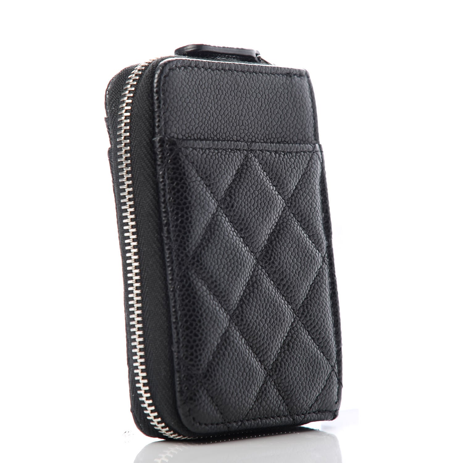 Chanel Caviar Quilted Zip Card Holder Black 3 of 8