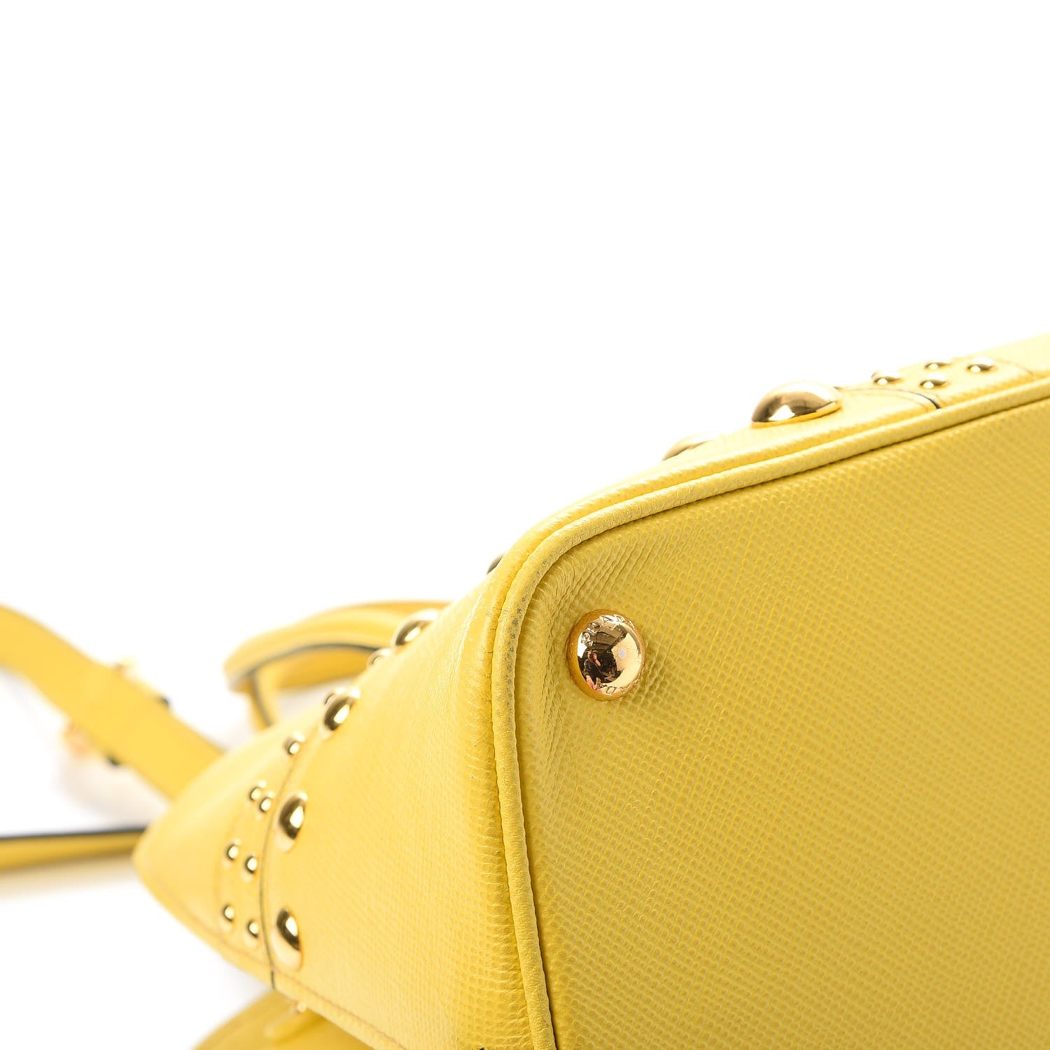 Prada Saffiano Studded Bijou Tote Girasole 16 of 17