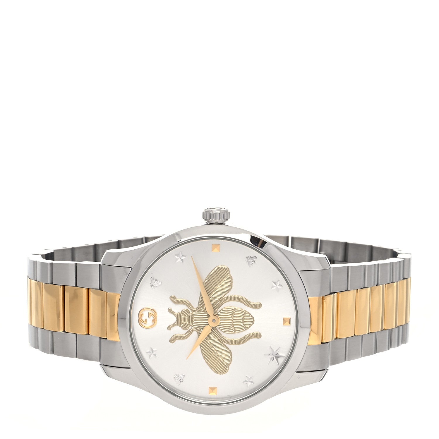 Gucci Stainless Steel 38mm G-Timeless Two Tone Bee Quartz Watch 2 of 5