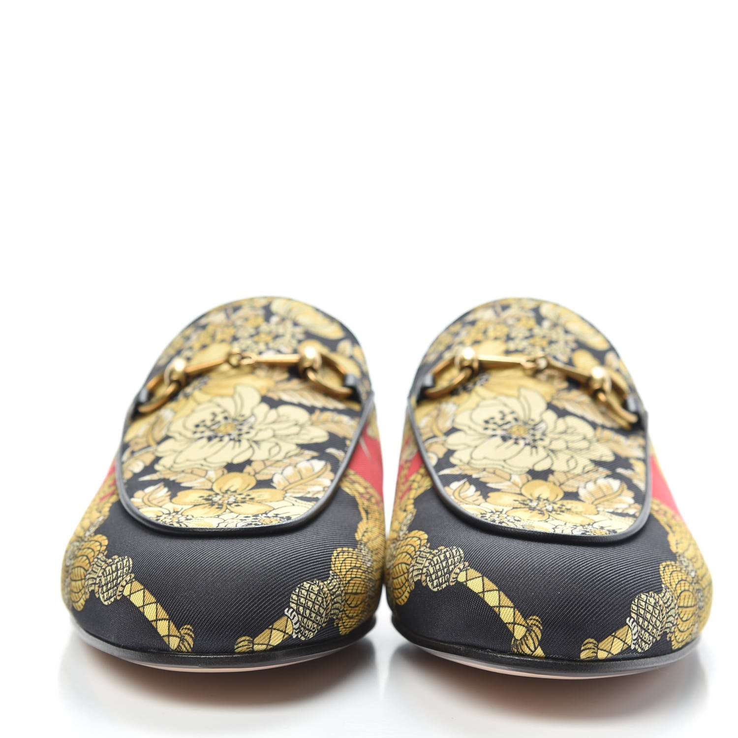 Gucci Twill Flora Womens Princetown Slippers 40 Red Black 2 of 9