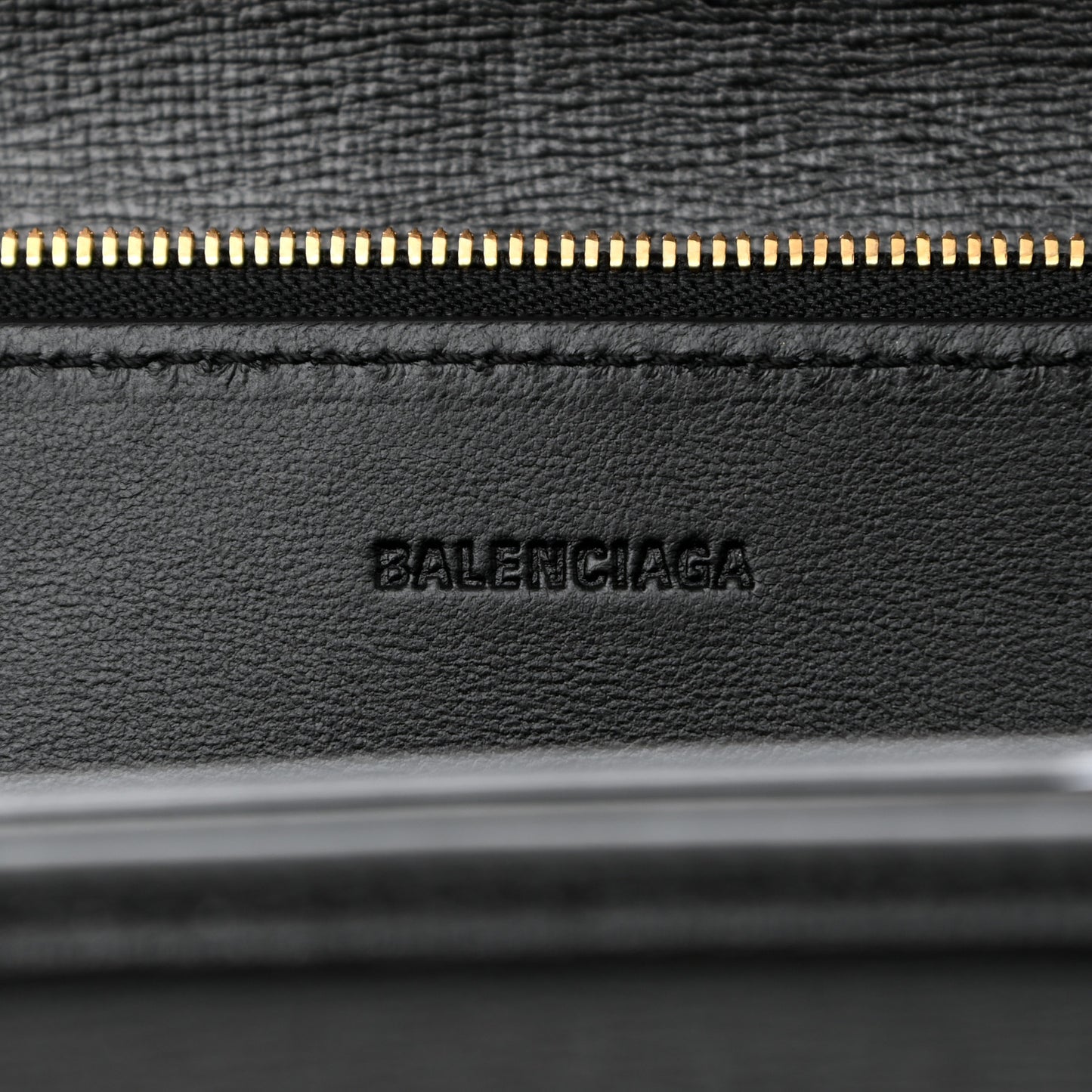 Calfskin Stripe Embossed Small Gossip Bag Black