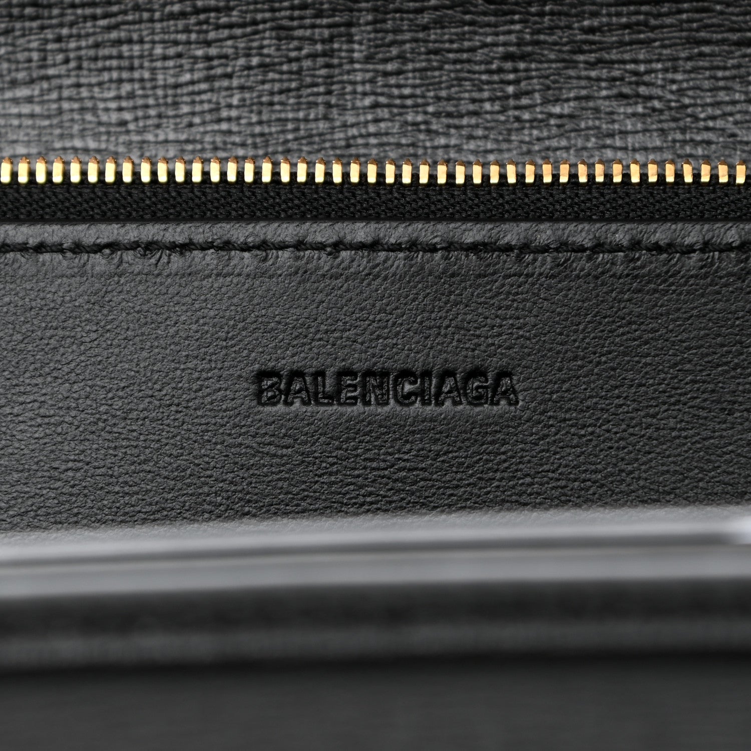 Balenciaga Calfskin Stripe Embossed Small Gossip Bag Black 6 of 9