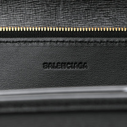 Balenciaga Calfskin Stripe Embossed Small Gossip Bag Black 6 of 9