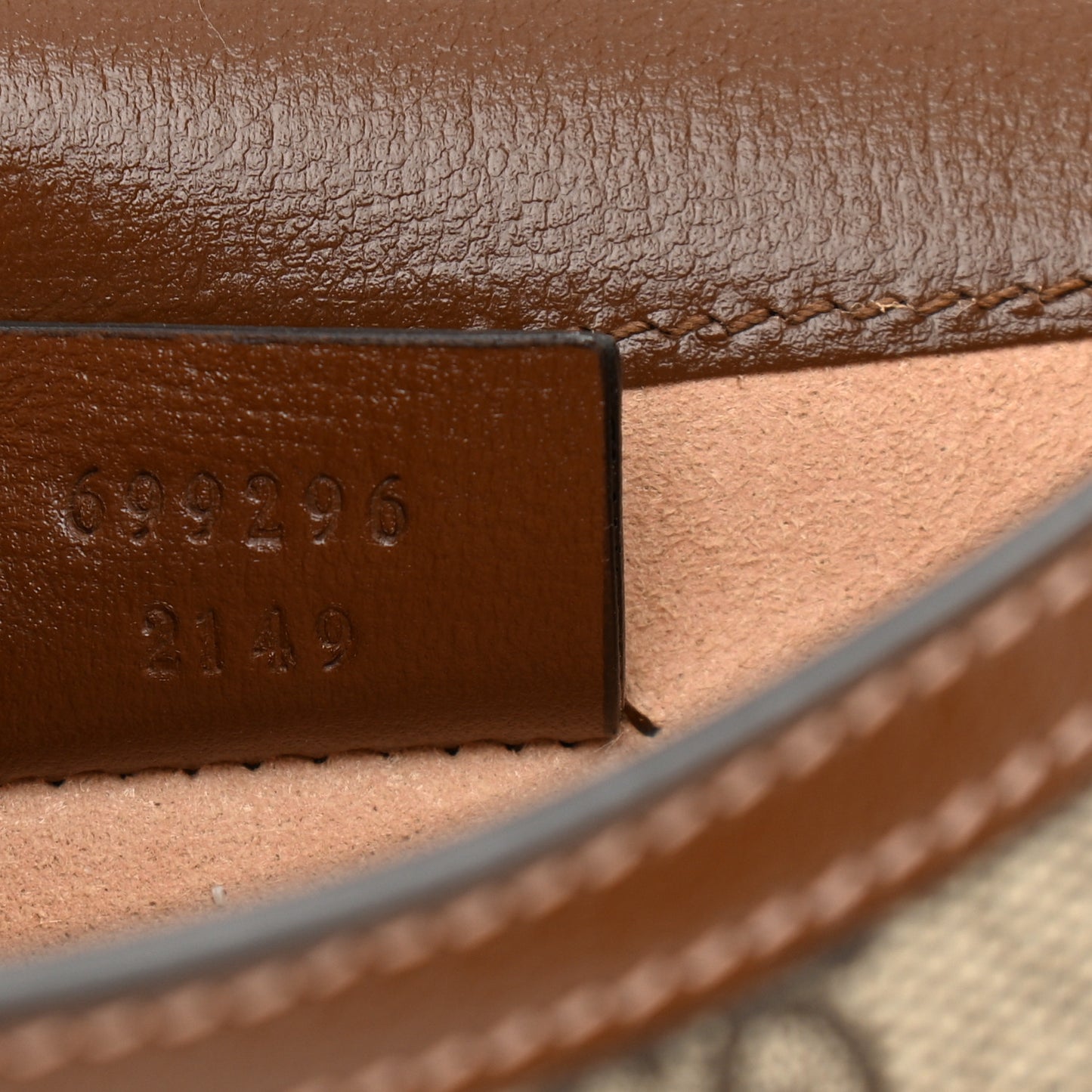 GG Supreme Monogram Mini Horsebit 1955 Shoulder Bag Beige Brown Sugar