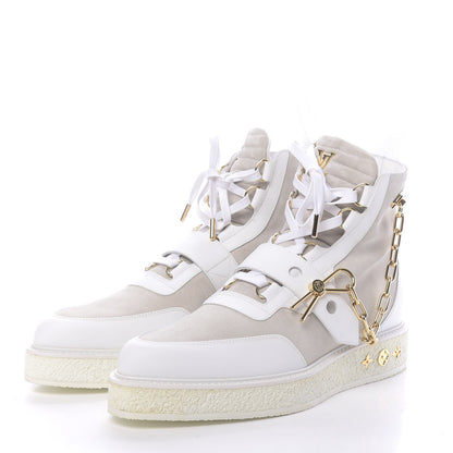 Louis Vuitton Calfskin Suede Mens Creeper Ankle Boots 8 White 3 of 8