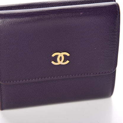 Chanel Goatskin Compact Double Sided Wallet Purple 11 of 13