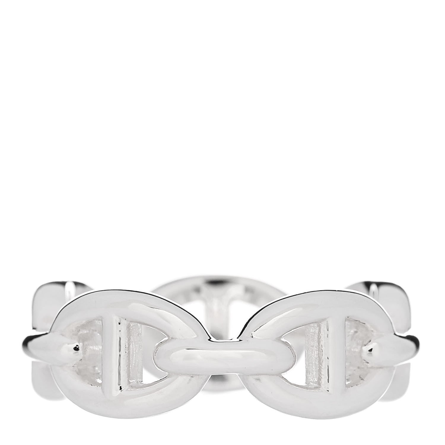 Hermes Sterling Silver PM Chaine d'Ancre Enchainee Band Ring 54 7 3 of 9
