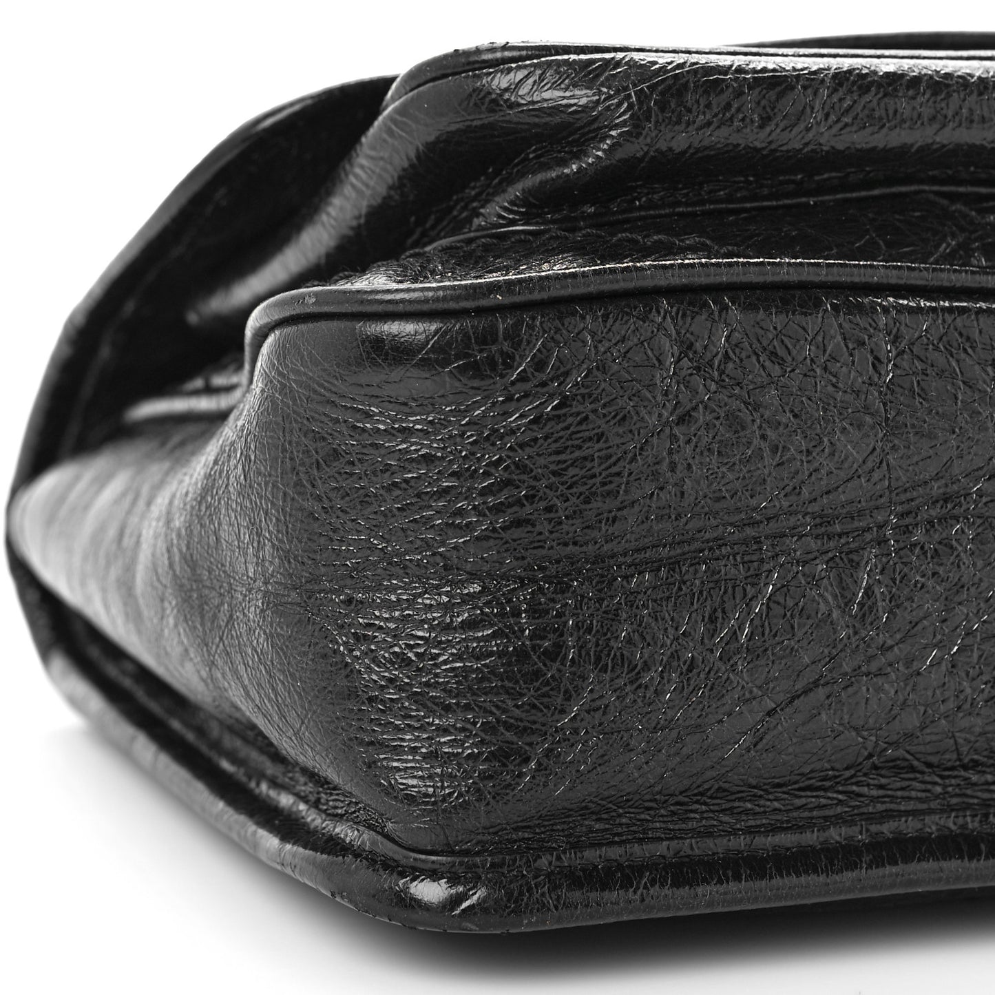 Crinkled Calfskin Matelasse Monogram Baby Niki Chain Satchel Black