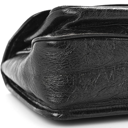 Saint Laurent Crinkled Calfskin Matelasse Monogram Baby Niki Chain Satchel Black 8 of 10