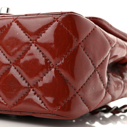 Chanel Patent Quilted Mini Square Flap Dark Red 10 of 10