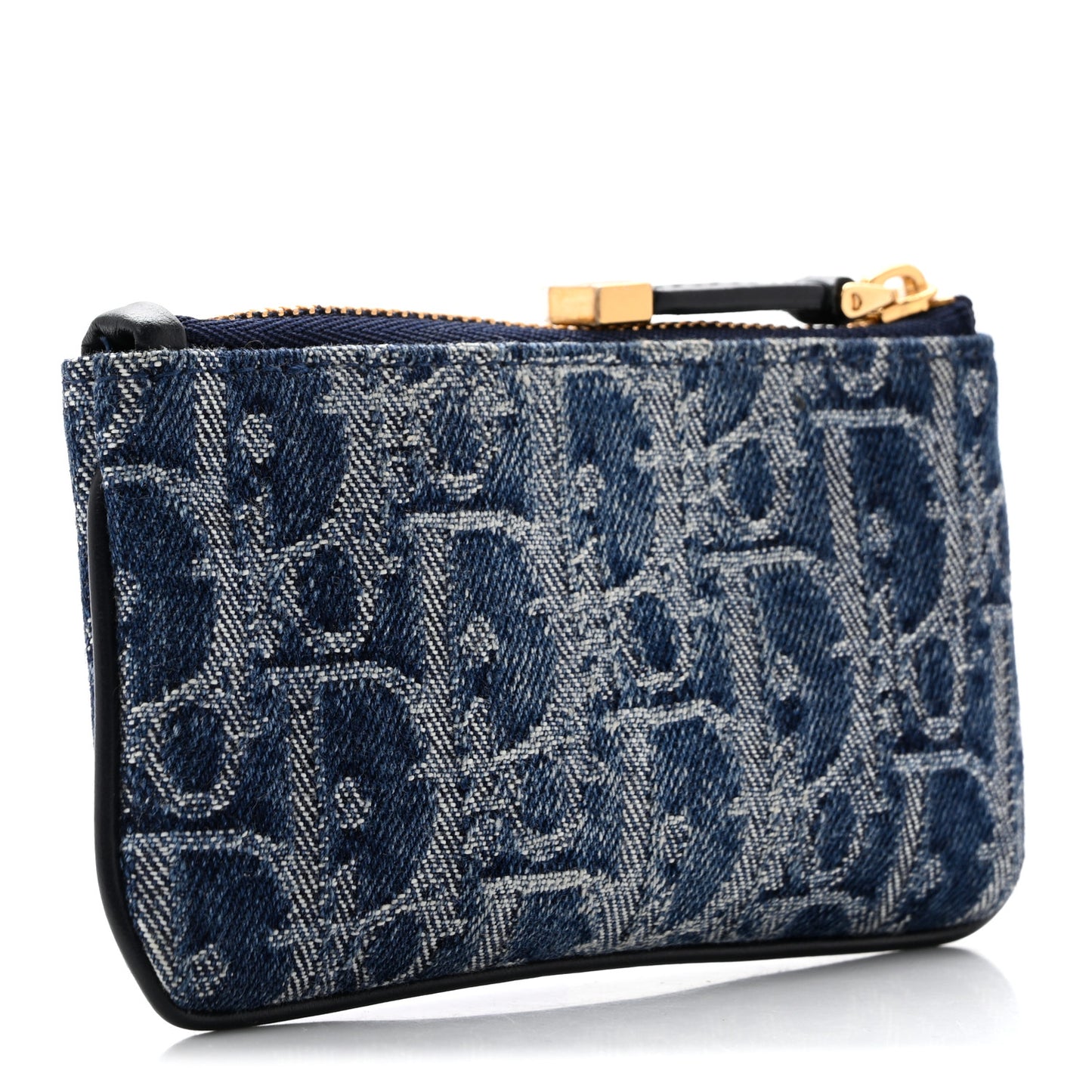 Denim Jacquard Oblique DiorTravel Myrte Zipped Key Case Blue