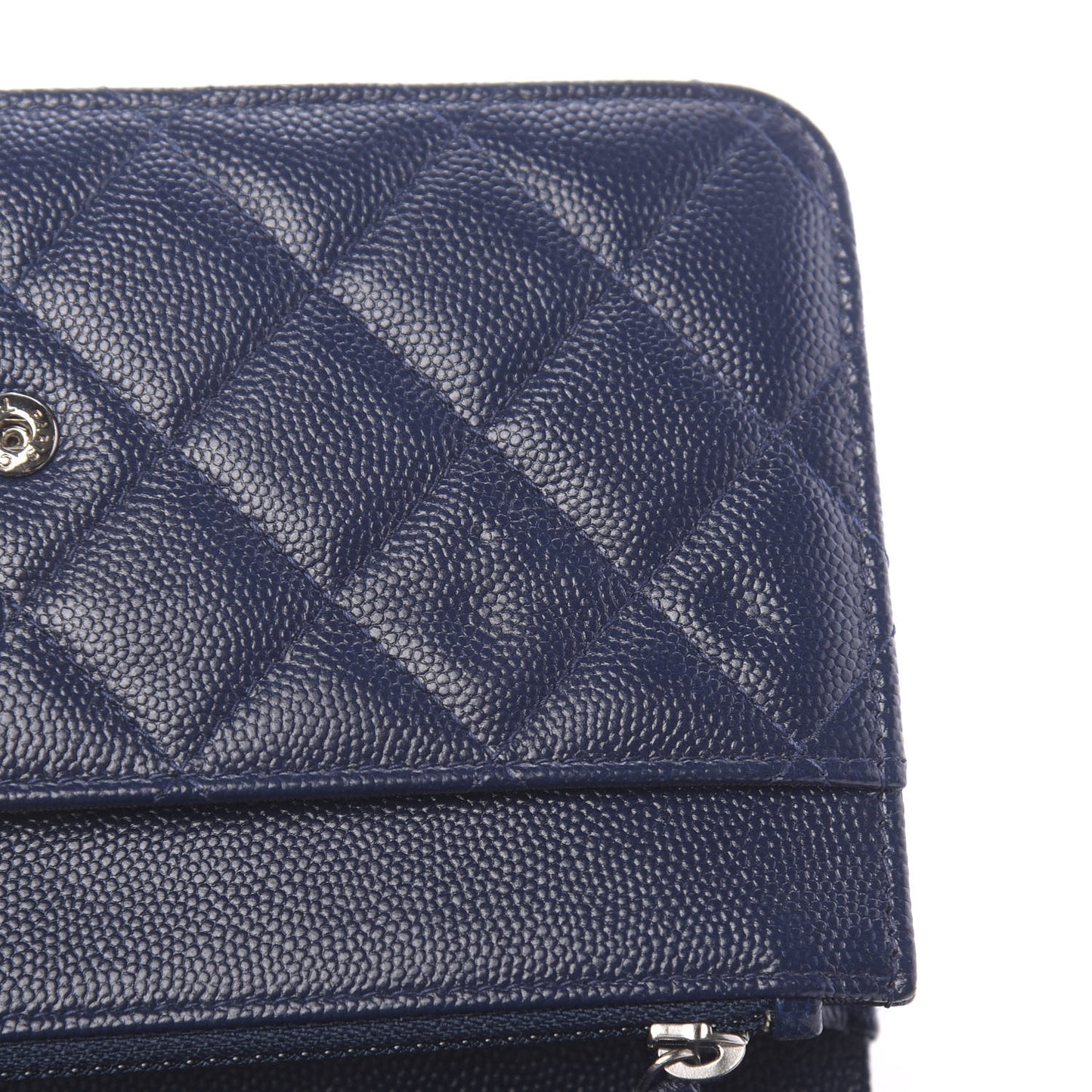 Caviar Quilted Wallet On Chain WOC Blue