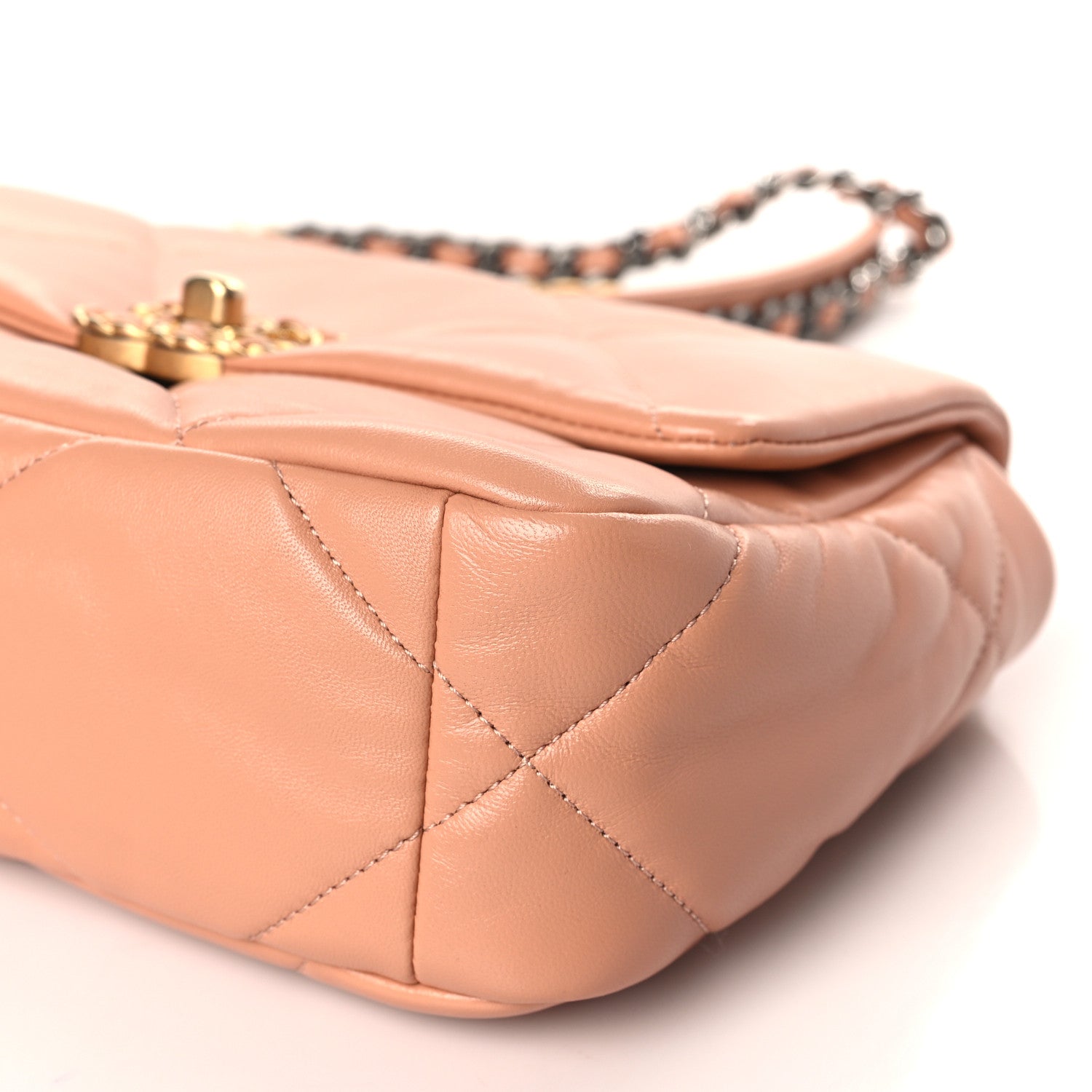 Chanel Lambskin Quilted Medium Chanel 19 Flap Light Orange 9 of 10