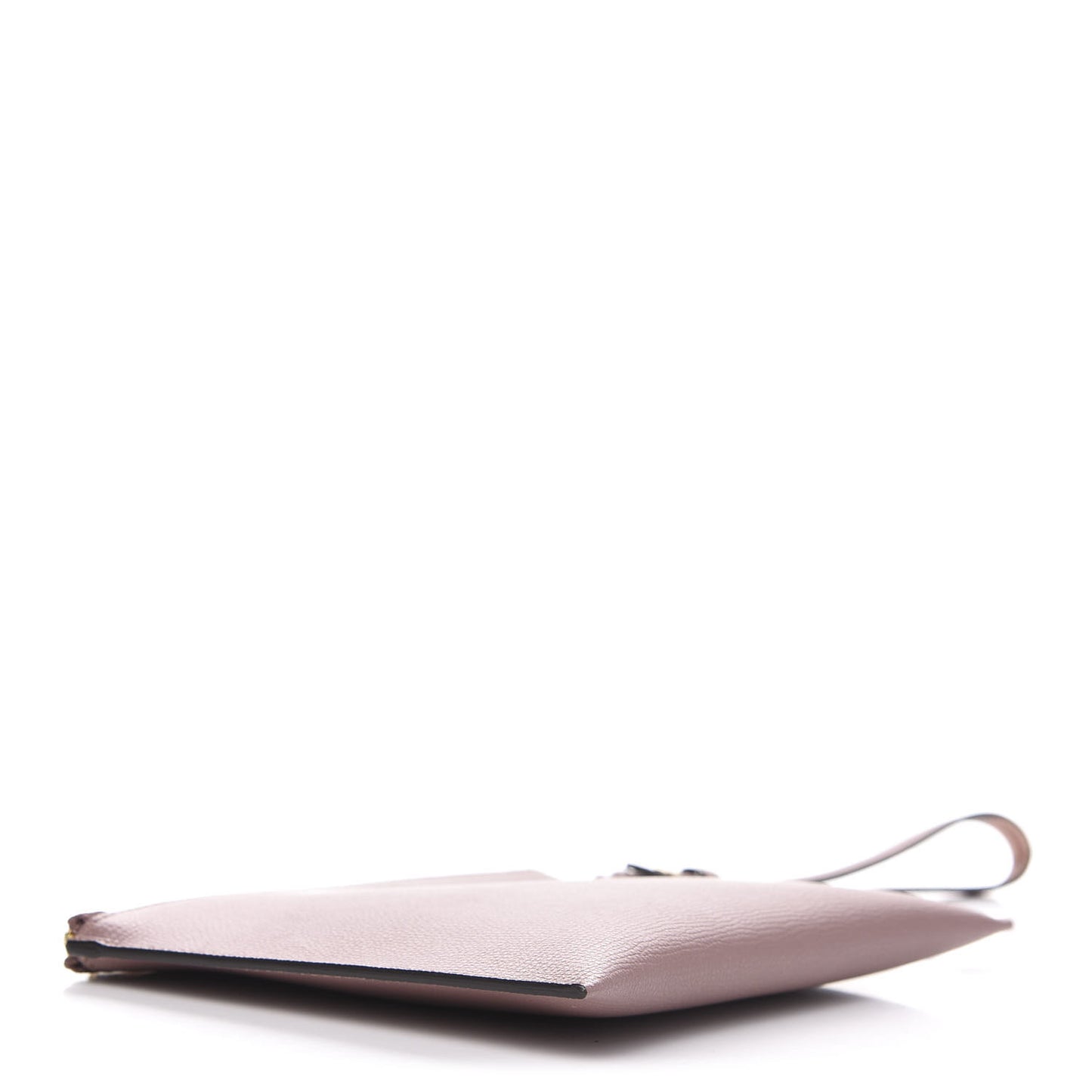 Grainy Calfskin Haymarket Check Zip Pouch Light Elderberry