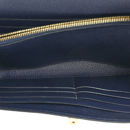 Hermes Ostrich Kelly Longue Wallet Bleu Iris 6 of 14