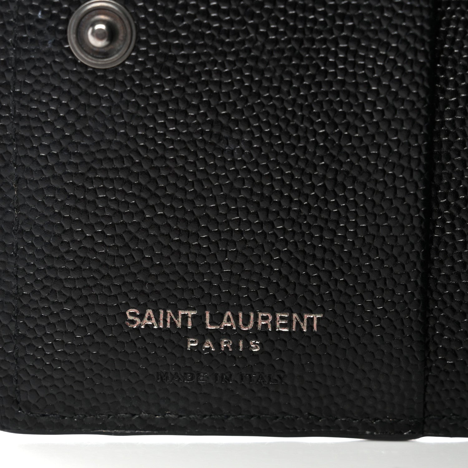 Saint Laurent Grain De Poudre Matelasse Chevron Monogram Zipped Two-Part Wallet Black 7 of 9