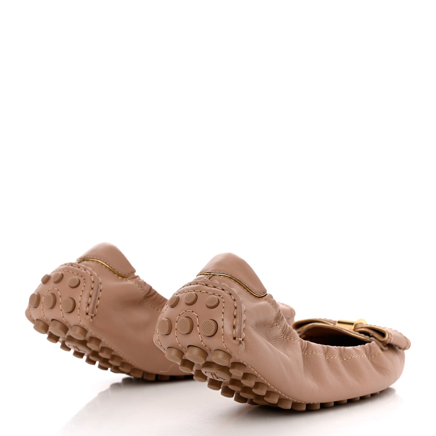 Louis Vuitton Calfskin Tempting Flat Loafers 37.5 Beige Rose 4 of 9