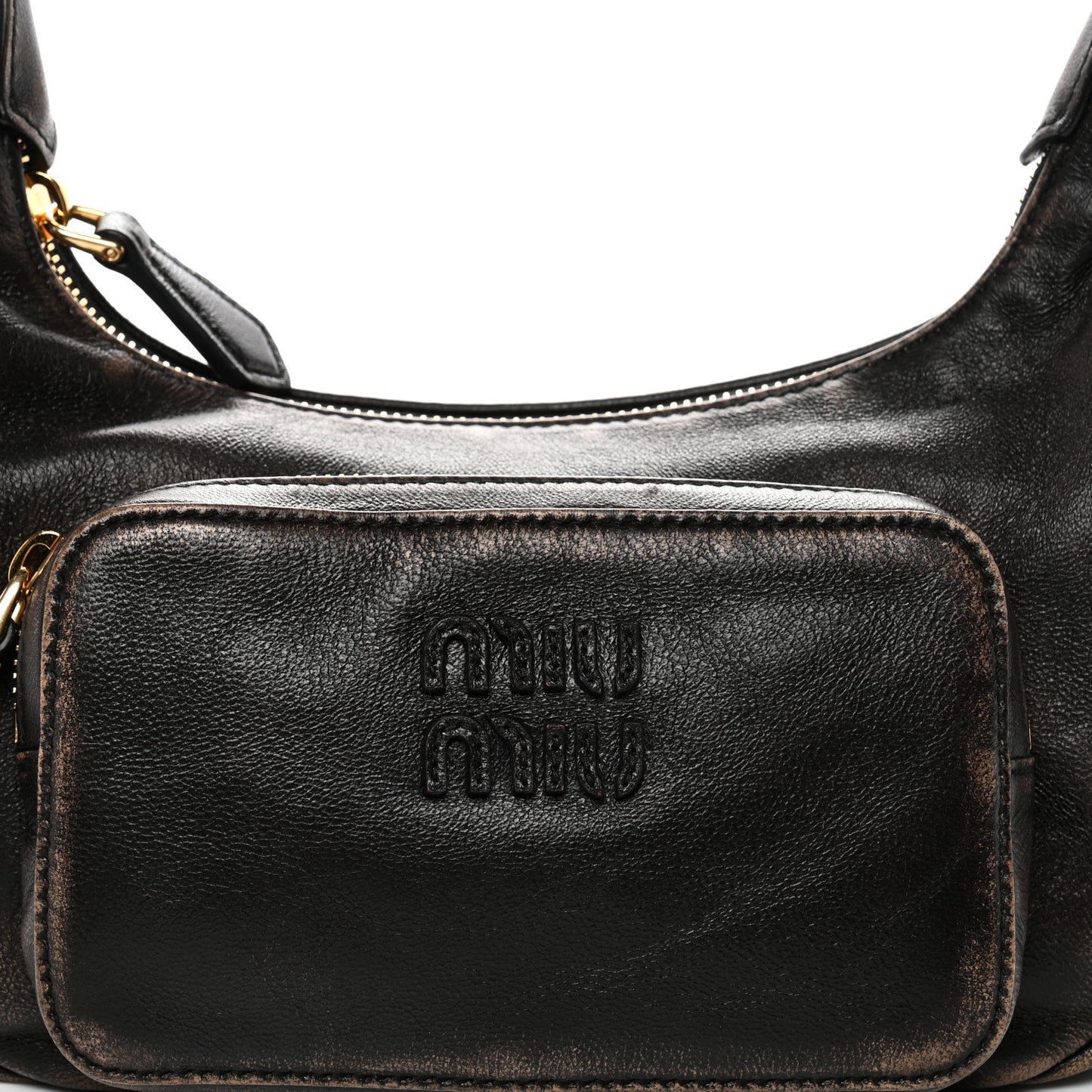 Distressed Nappa Pocket Bag Sand Coffee