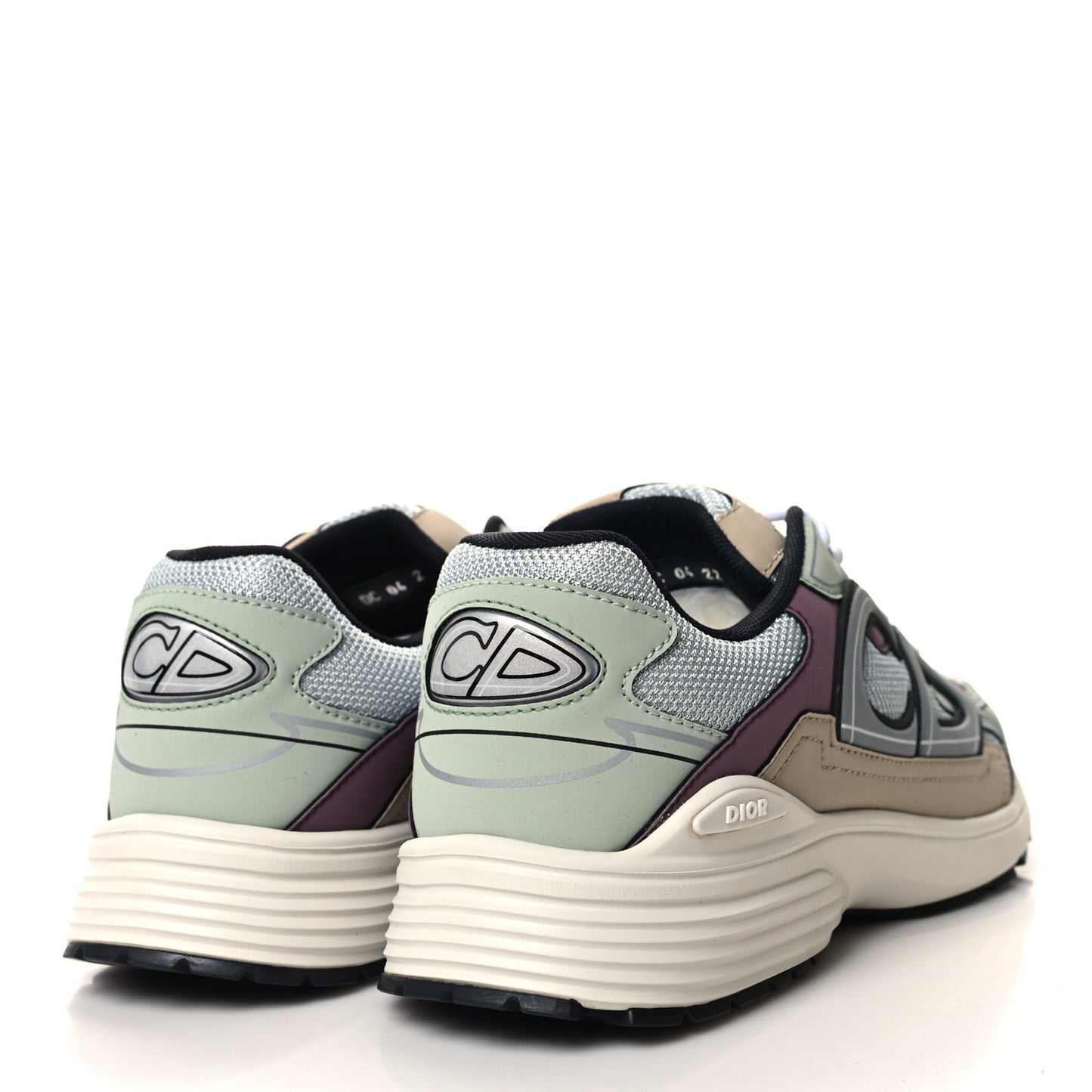 Technical Mesh Calfskin Mens B30 Sneakers 43 Grey Brown