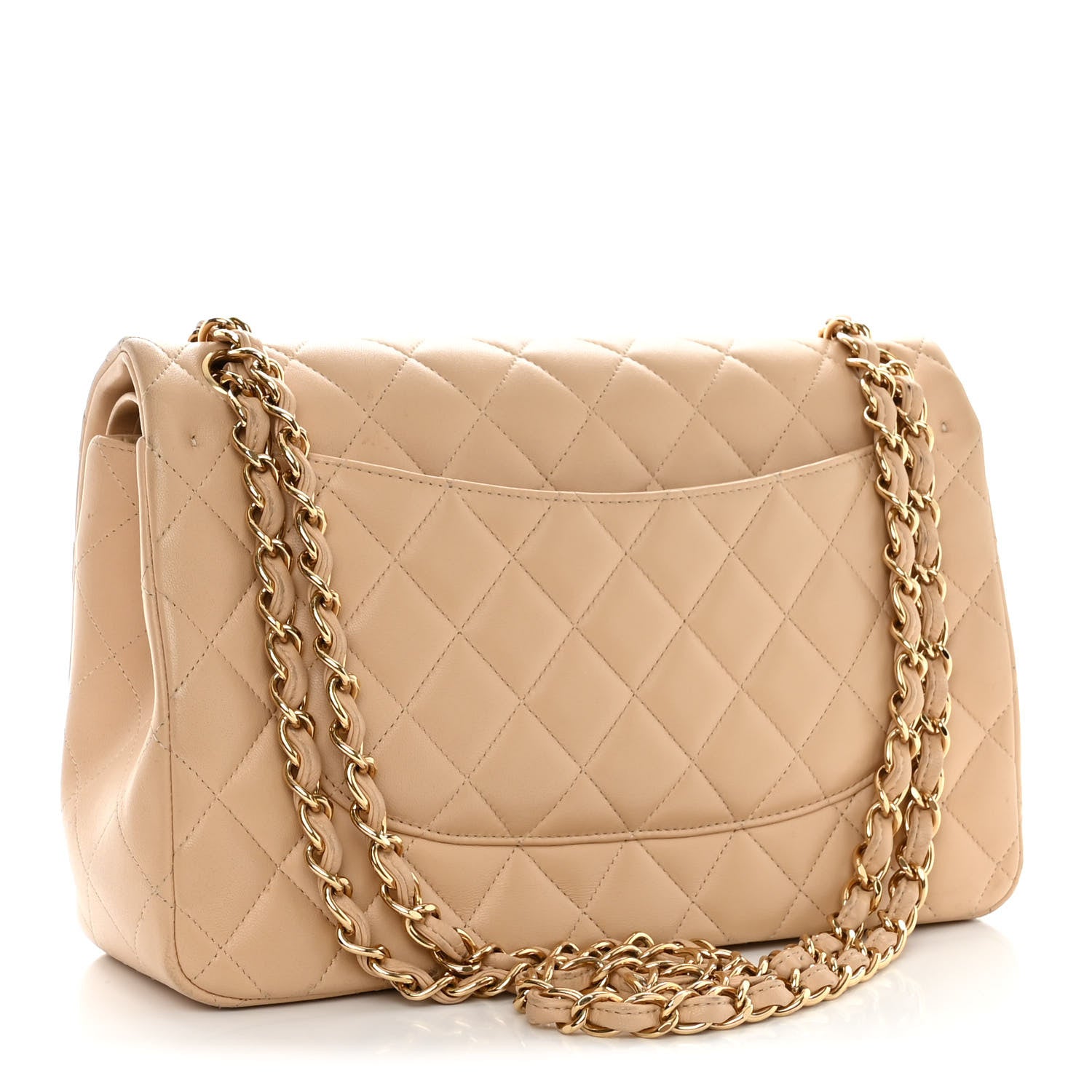 Chanel Lambskin Quilted Jumbo Double Flap Beige 3 of 26