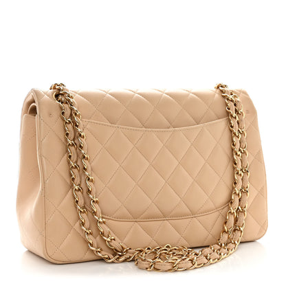 Chanel Lambskin Quilted Jumbo Double Flap Beige 3 of 26